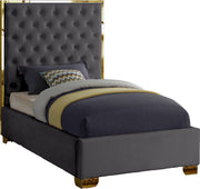 Lana Grey Velvet Twin Bed