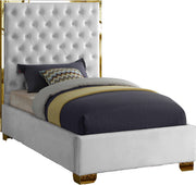Lana White Velvet Twin Bed