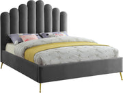 Lily Grey Velvet King Bed
