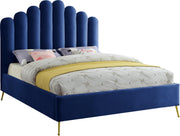 Lily Navy Velvet Queen Bed