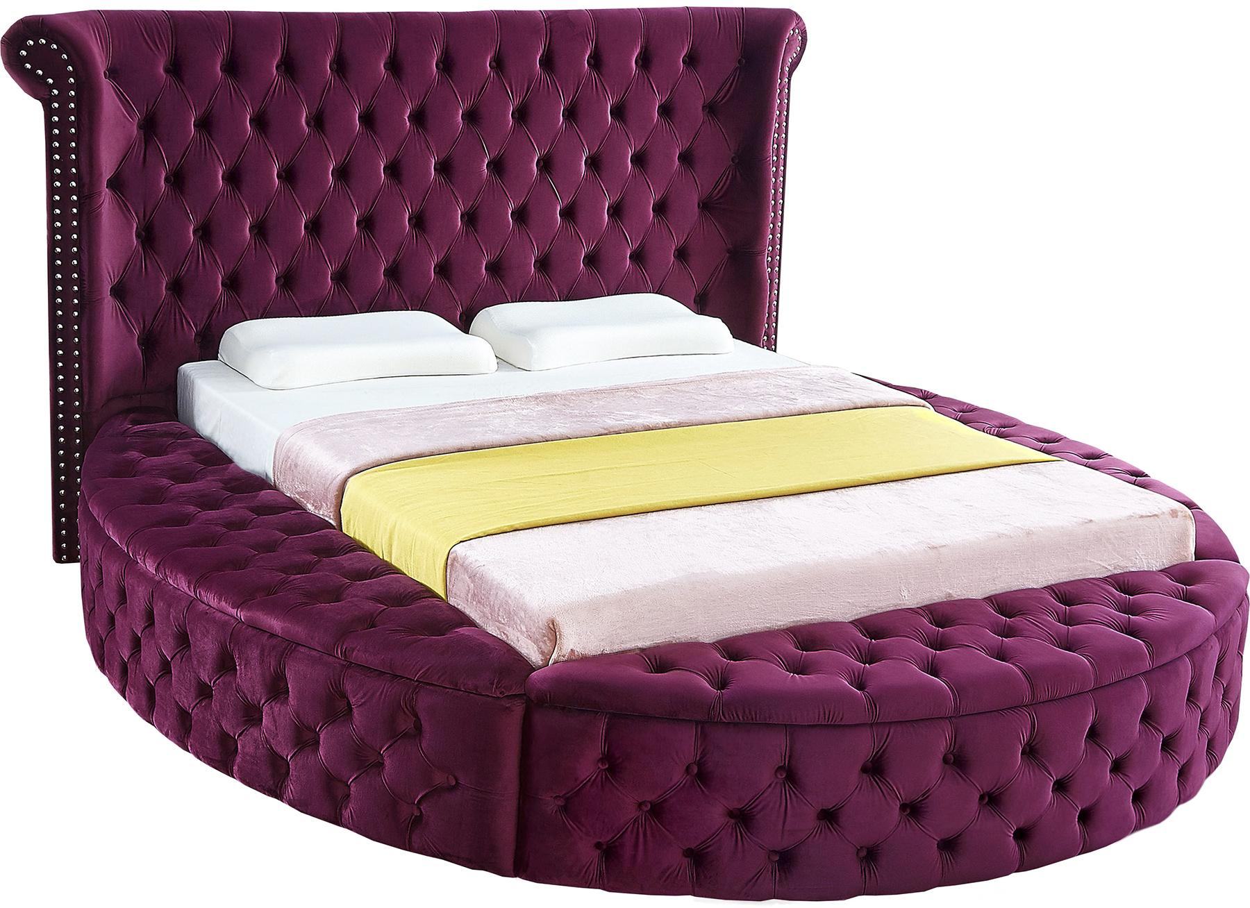 Luxus Purple Velvet King Bed