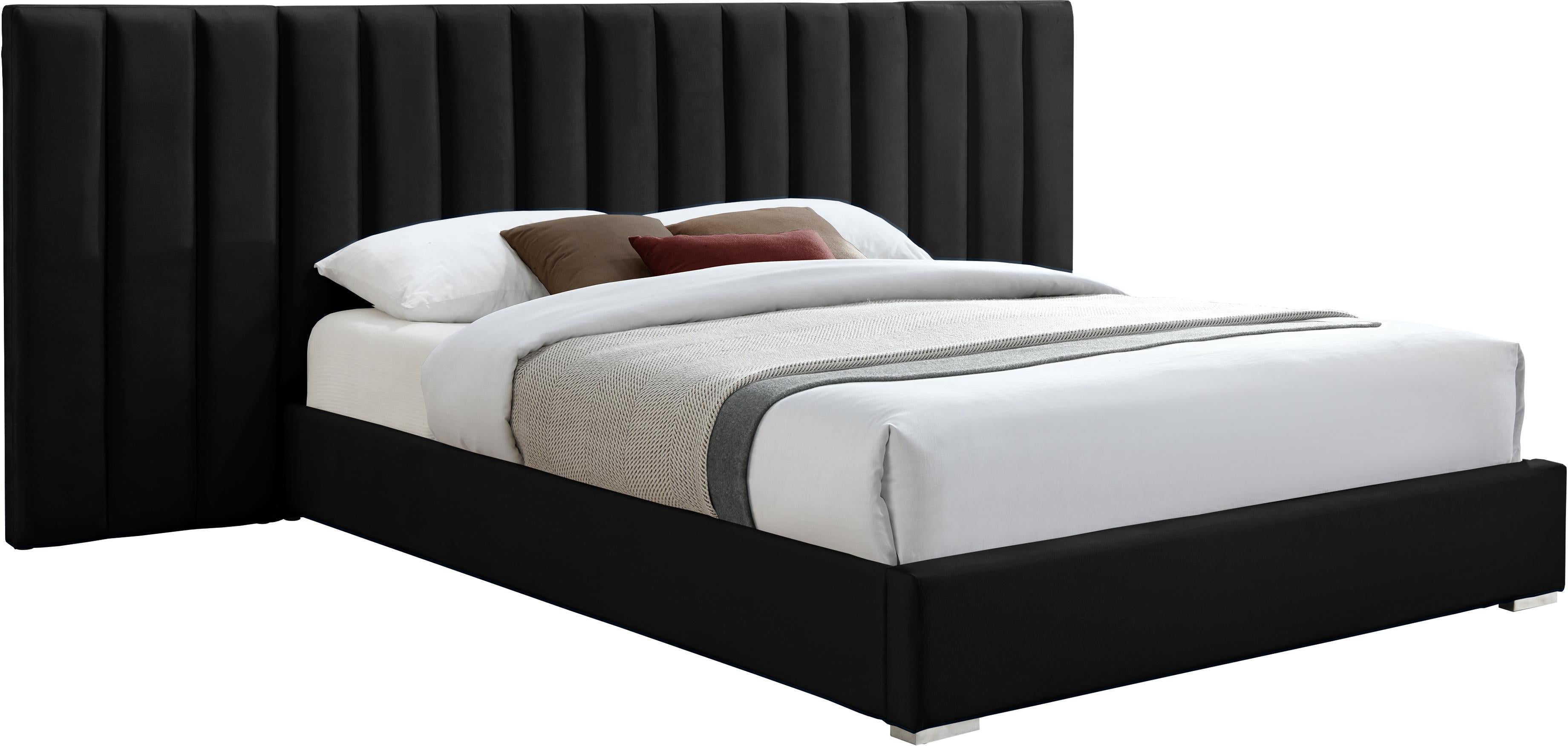 Pablo Black Velvet King Bed