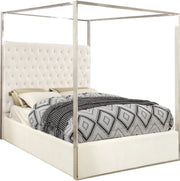Porter White Velvet King Bed