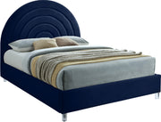 Rainbow Navy Velvet King Bed
