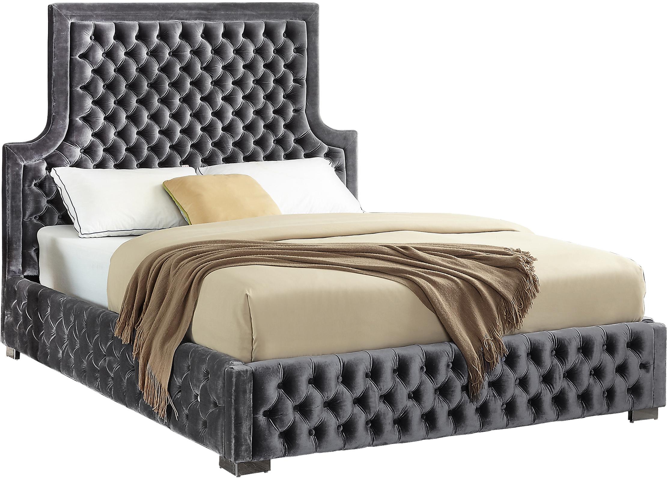 Sedona Grey Velvet King Bed