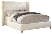 Soho White Bonded Leather Queen Bed