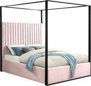 Jax Pink Velvet Queen Bed