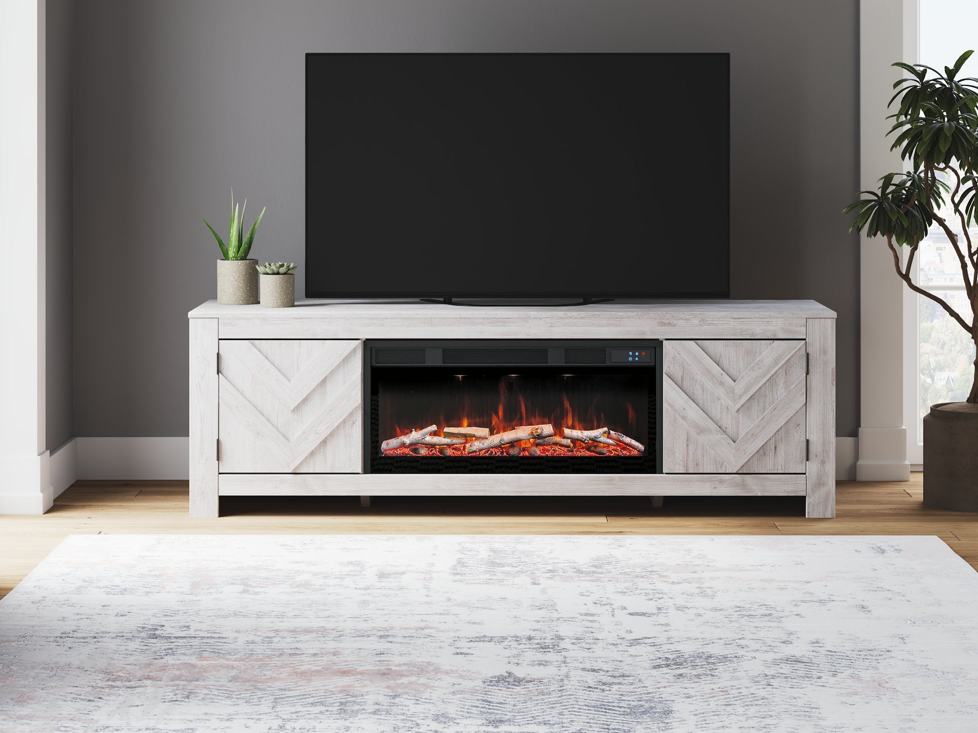 Cayboni 71" TV Stand with Electric Fireplace