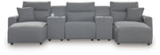 Modmax II Reclining Sectional with Double Chaise and Consoles