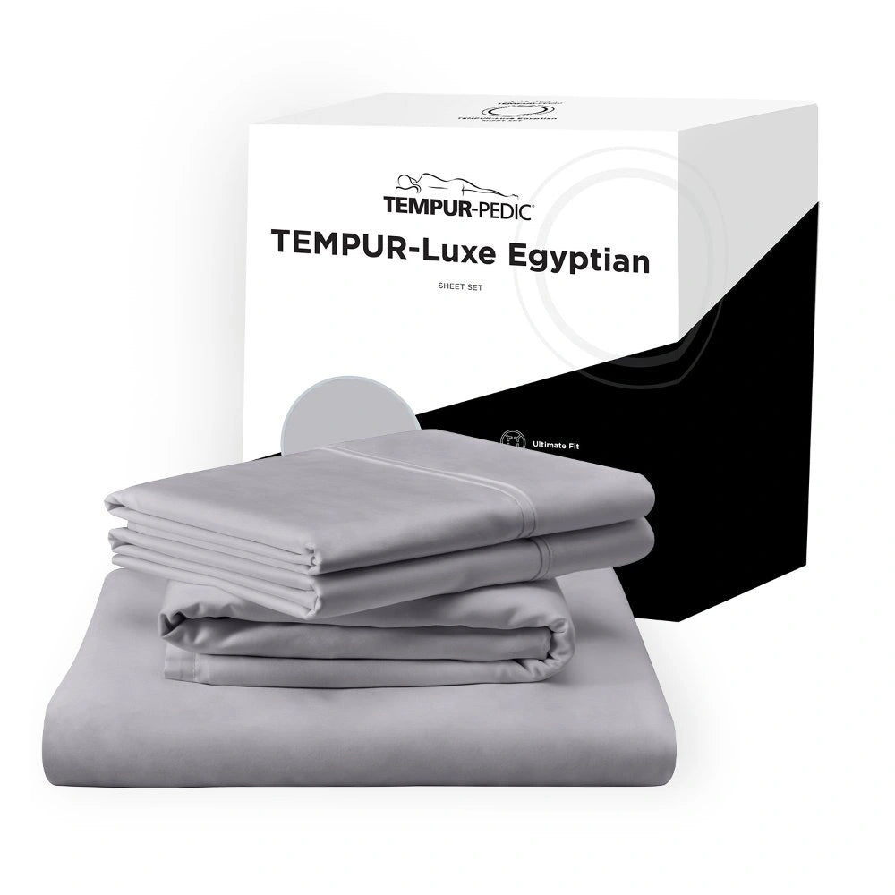 TEMPUR Luxe Egyptian Cotton Sheet Set Cool Gray