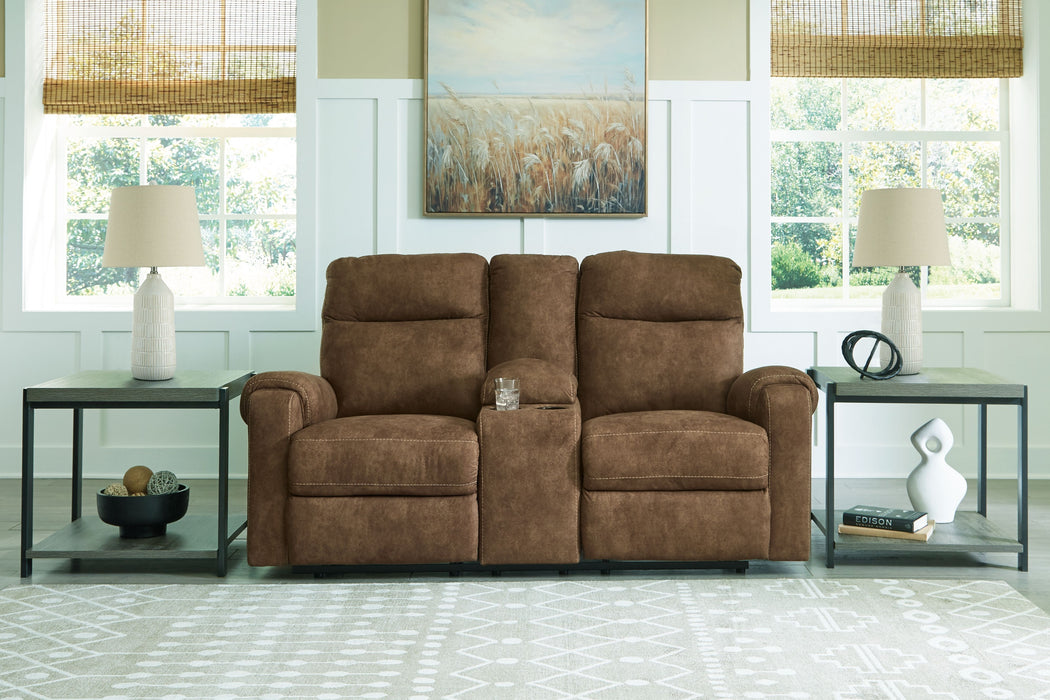 Edenwold - Brindle - Dbl Reclining Loveseat With Console