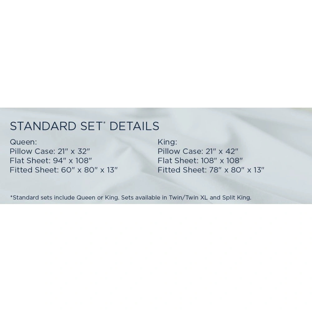 TEMPUR Luxe Egyptian Cotton Sheet Set Silver Mist