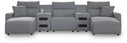 Modmax II Reclining Sectional with Double Chaise and Audio Consoles