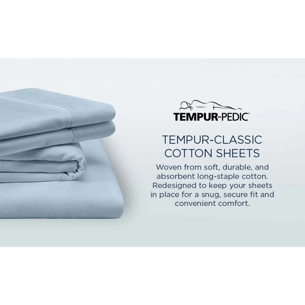 TEMPUR Classic Cotton Sheet Set Sleepy Silver Mist