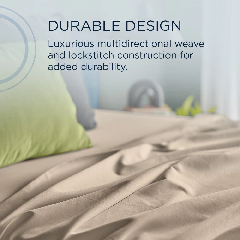 TEMPUR Luxe Egyptian Cotton Sheet Set Sandstone